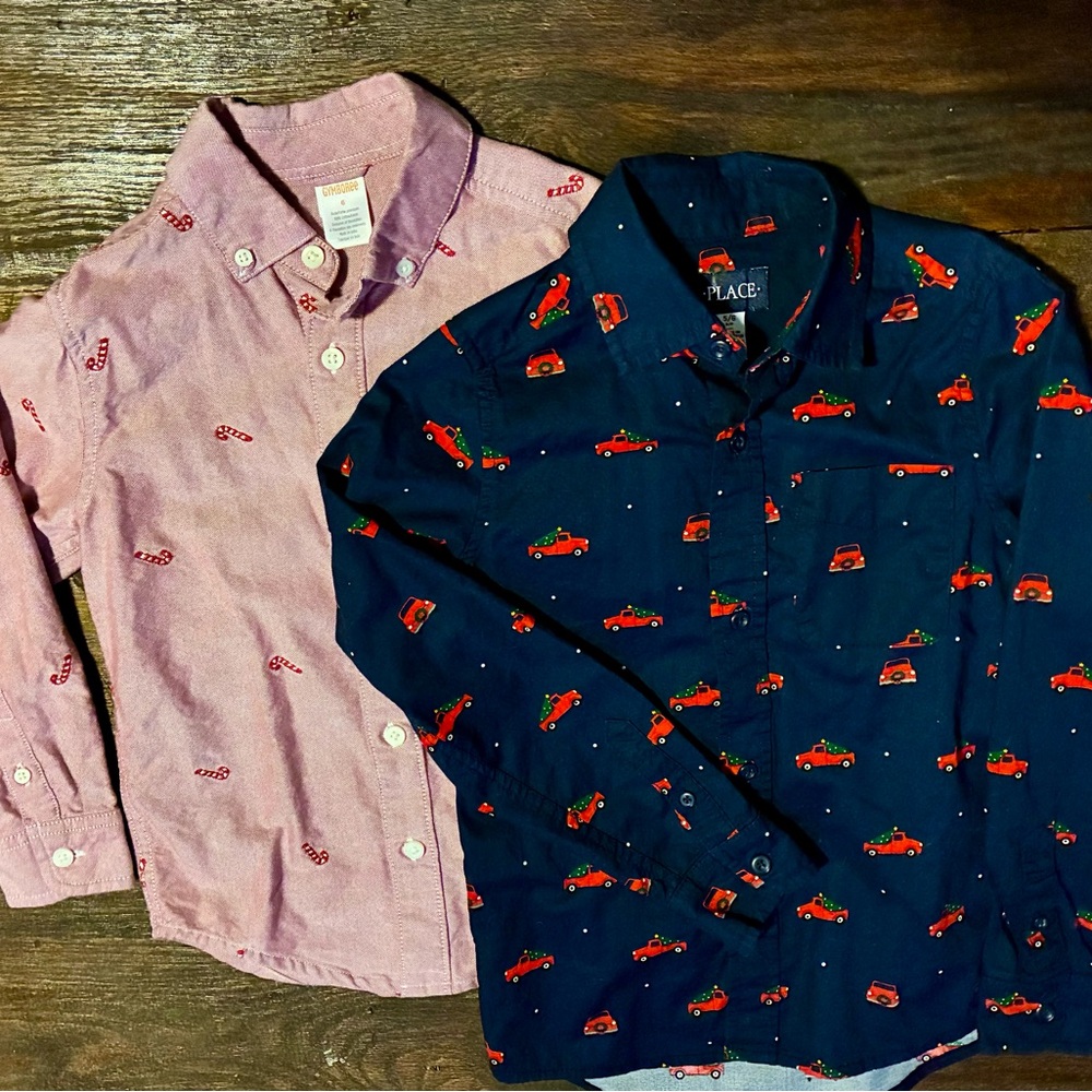 Boys Gymboree & TCP Holiday Print Button-Downs